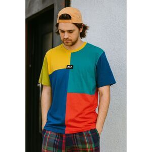Lazy Oaf Color Block T Shirt Tee Top  Mens Size Medium
